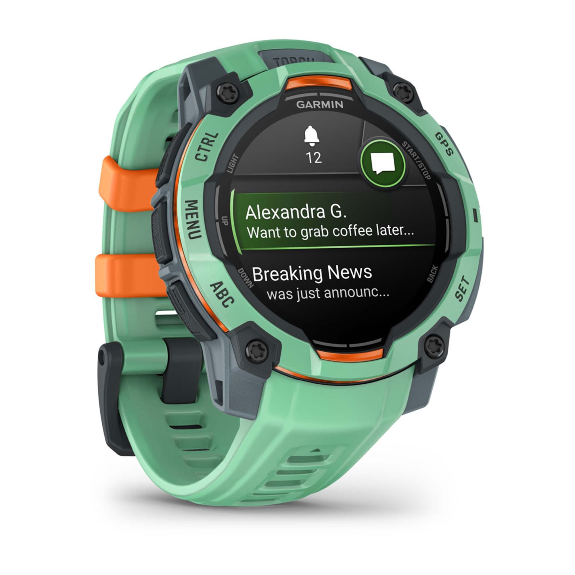 Garmin Instinct 3 – Smartwatch – 45 mm, 1,2", GPS, AMOLED, 10 ATM, Grün, Sportarmband