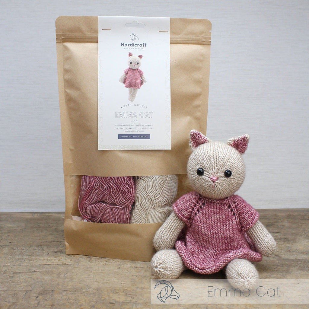 Hardicraft Strickset Katze Emma – ca. 25 cm, Pink