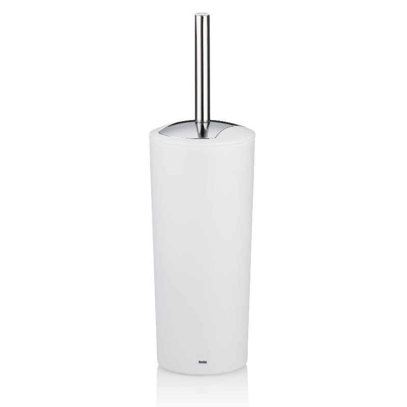 Kela WC-Bürstenset – Kunststoff, Edelstahl, Weiss, mit Deckel, H 36,5 cm, Ø 11 cm