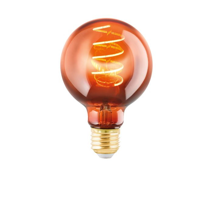 EGLO Leuchtmittel E27 Globus (Ø 80 mm) – Warmweiss 2000 K, 30 lm, 4 W – 1 Stk., Kupfer, Glas