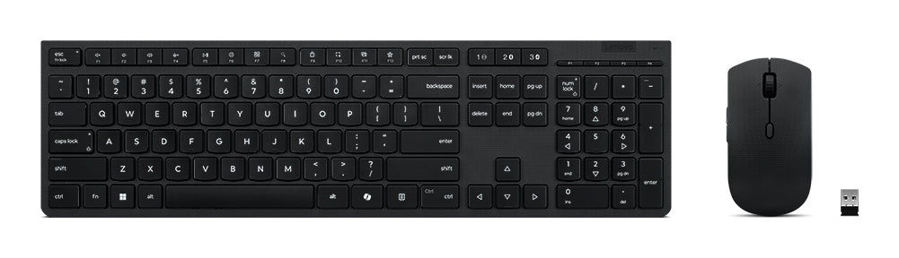 Lenovo KB MICE_BO Slim Combo – Tastatur, kabellos (Bluetooth/2,4 GHz), Nordisch-Layout, Scherenschalter – für Windows