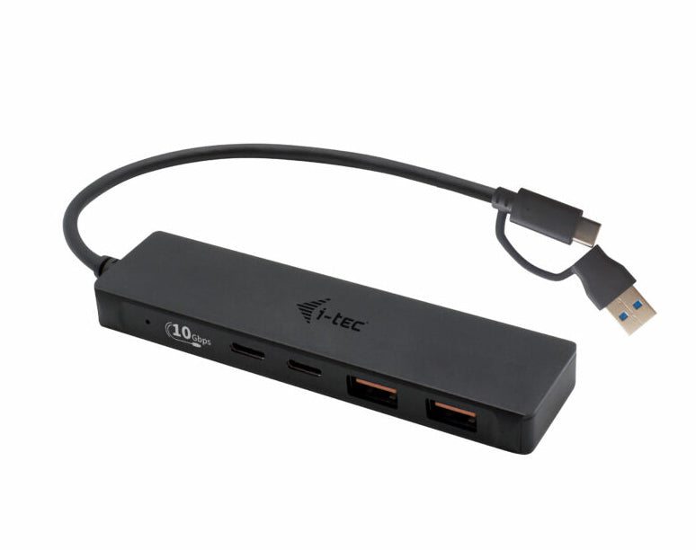i-tec USB-Hub – 2× USB-A, 2× USB-C, für Windows/Mac/ChromeOS