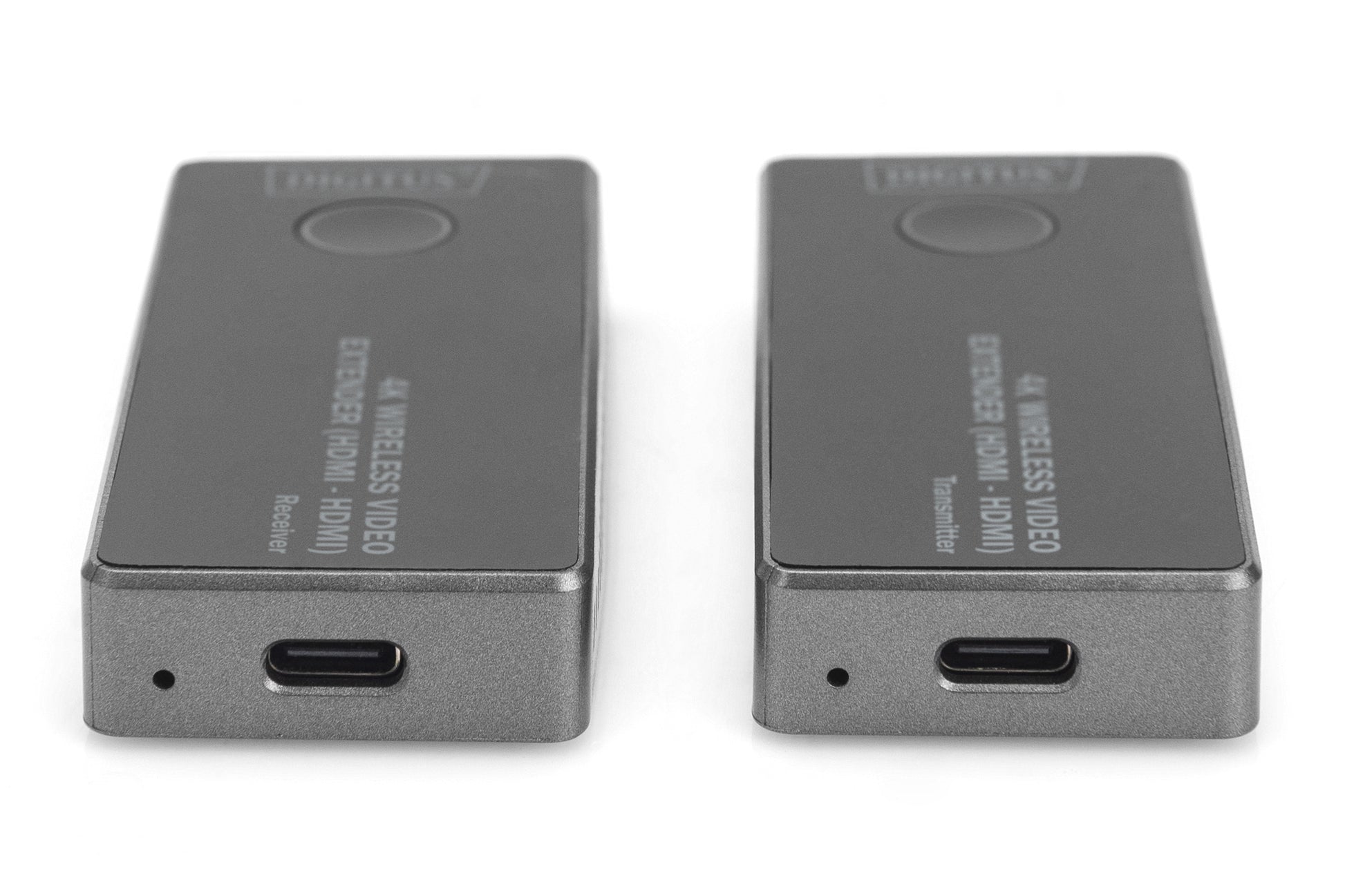 Digitus HDMI-Extender-Set – 4K UHD, kabellos, HDMI 2.0, 30 m – Schwarz/Silber, 2er-Set