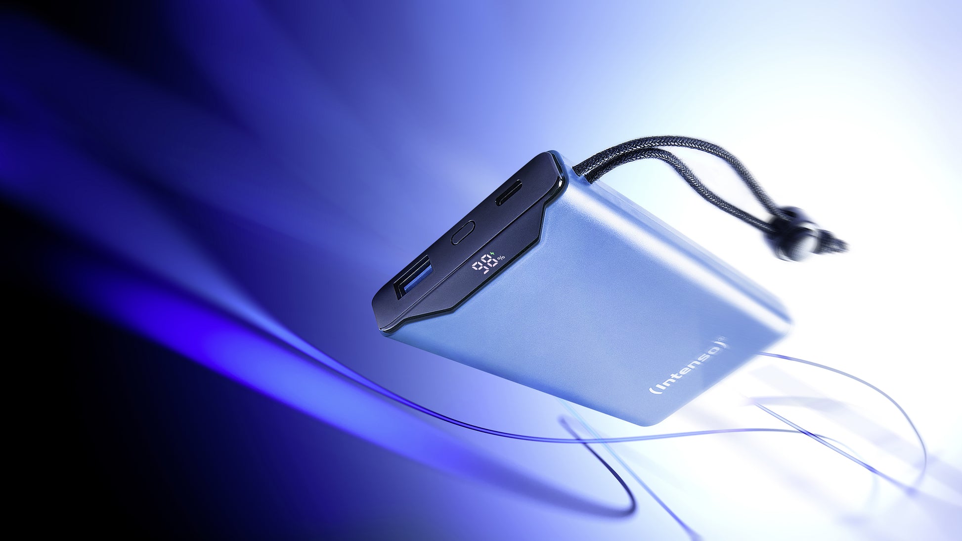 Intenso F10000 Powerbank 10'000 mAh – 20 W PD, 1× USB-C, 1× USB-A, Blau