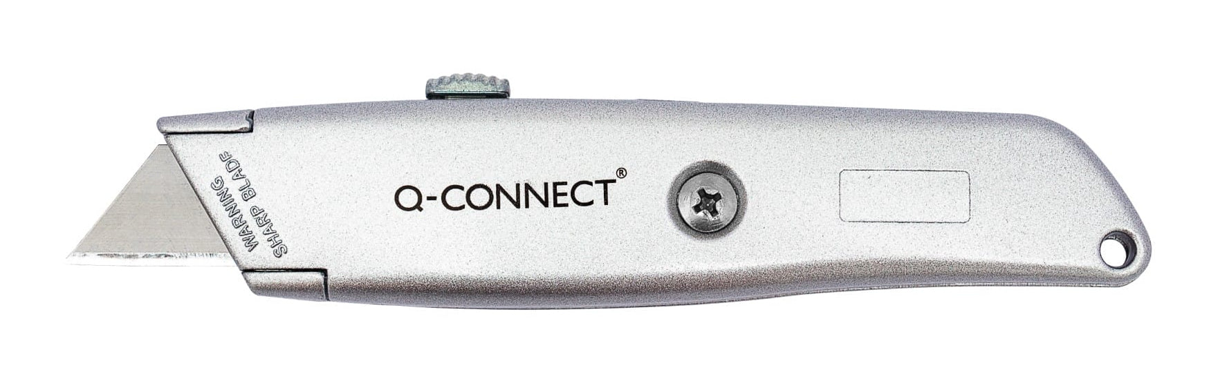 Q-CONNECT Cutter – 18 mm, Klingenarretierung, Linkshändergeeignet, Silber, inkl. 1 Klinge