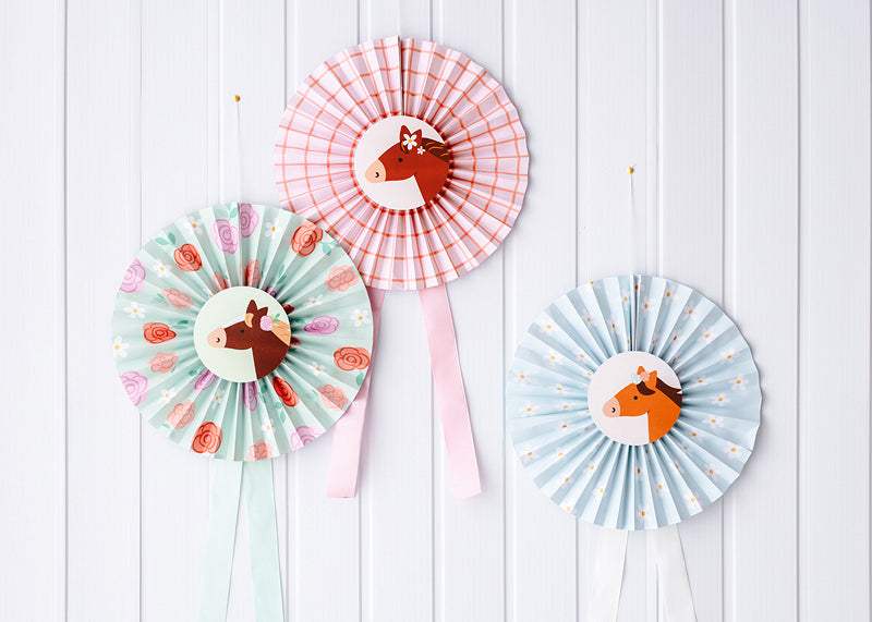 PartyDeco Dekoration Pferd – mehrfarbig – Ø 35 cm – Papier – 3 Stk