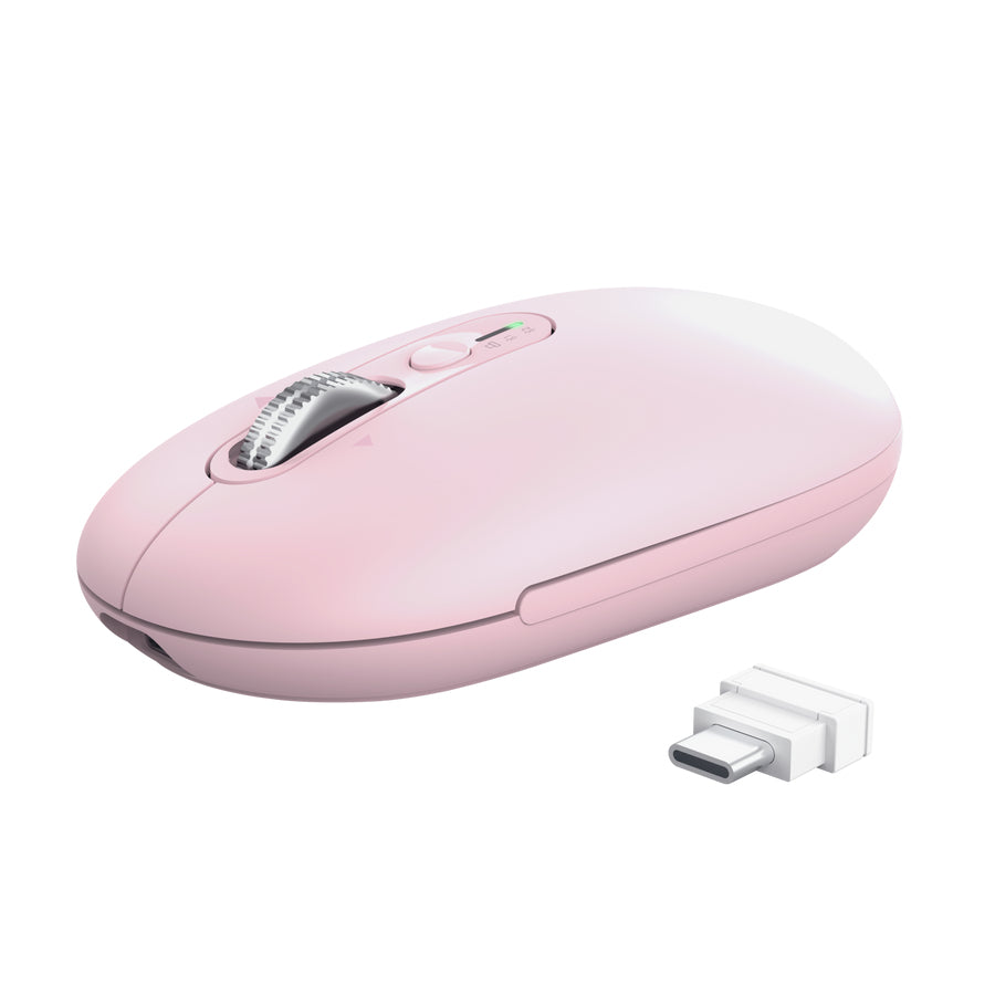 Trust Seron Slim Multi – Maus – Kabellos (Bluetooth/2,4 GHz), 3200 DPI, Beidhändig, Pink