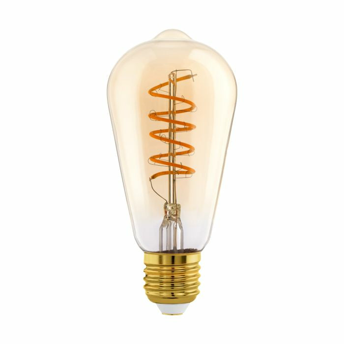 EGLO LED-Leuchtmittel E27 ST64 – Warmweiss 2000 K, 245 lm, 4 W – IP20 – 1 Stk., Glas