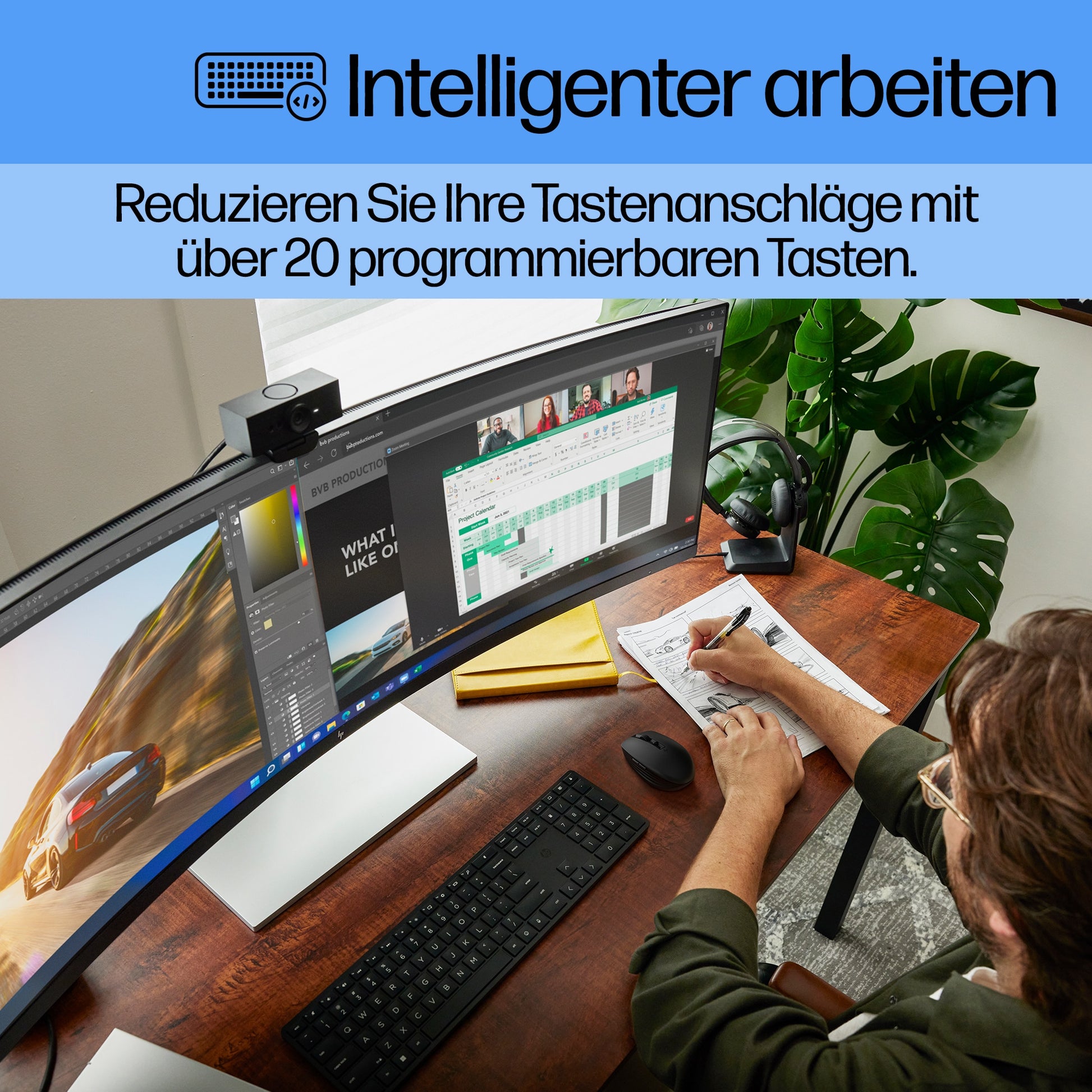 HP 650 – Tastatur-Maus-Set – 100% – Membran – 2,4 GHz – Schwarz