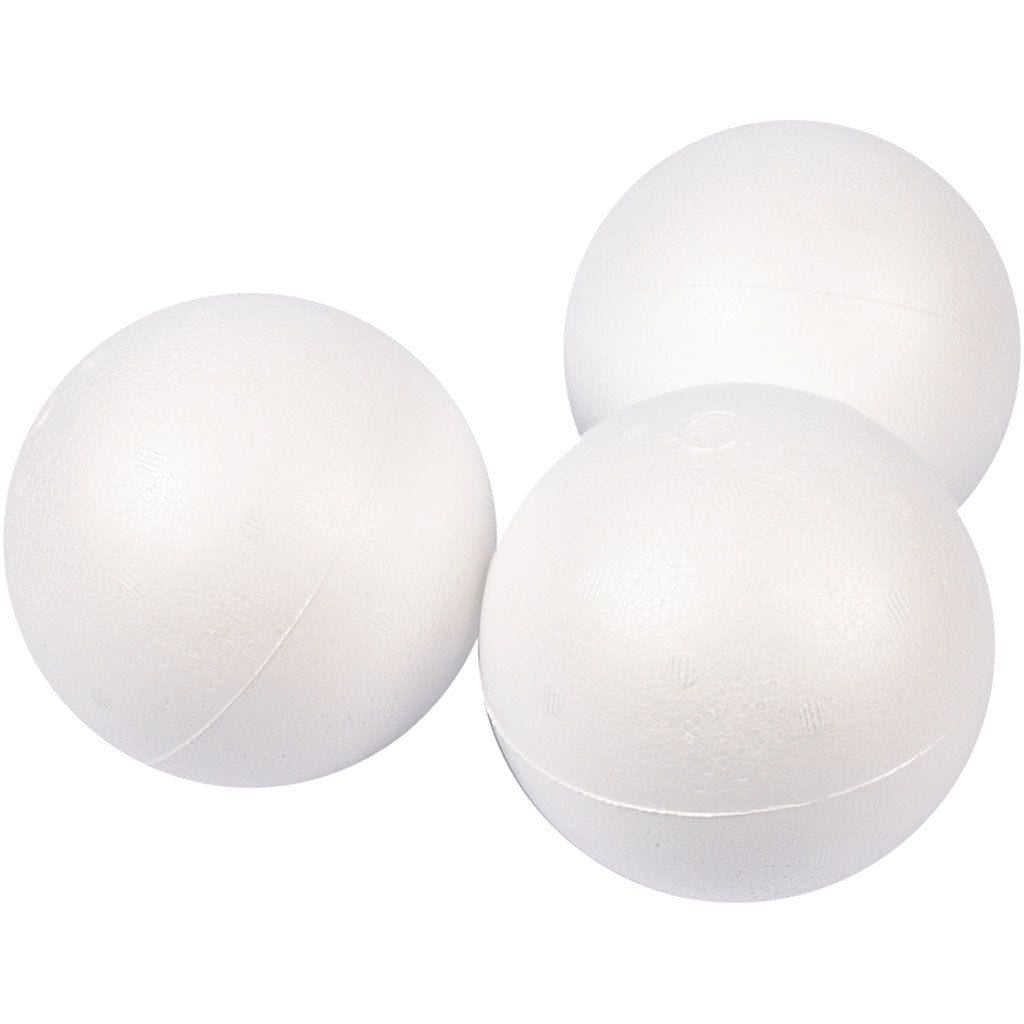 Creativ Company Styropor-Kugeln, Polystyrol, Weiss, Ø 10 cm, 25 Stk.