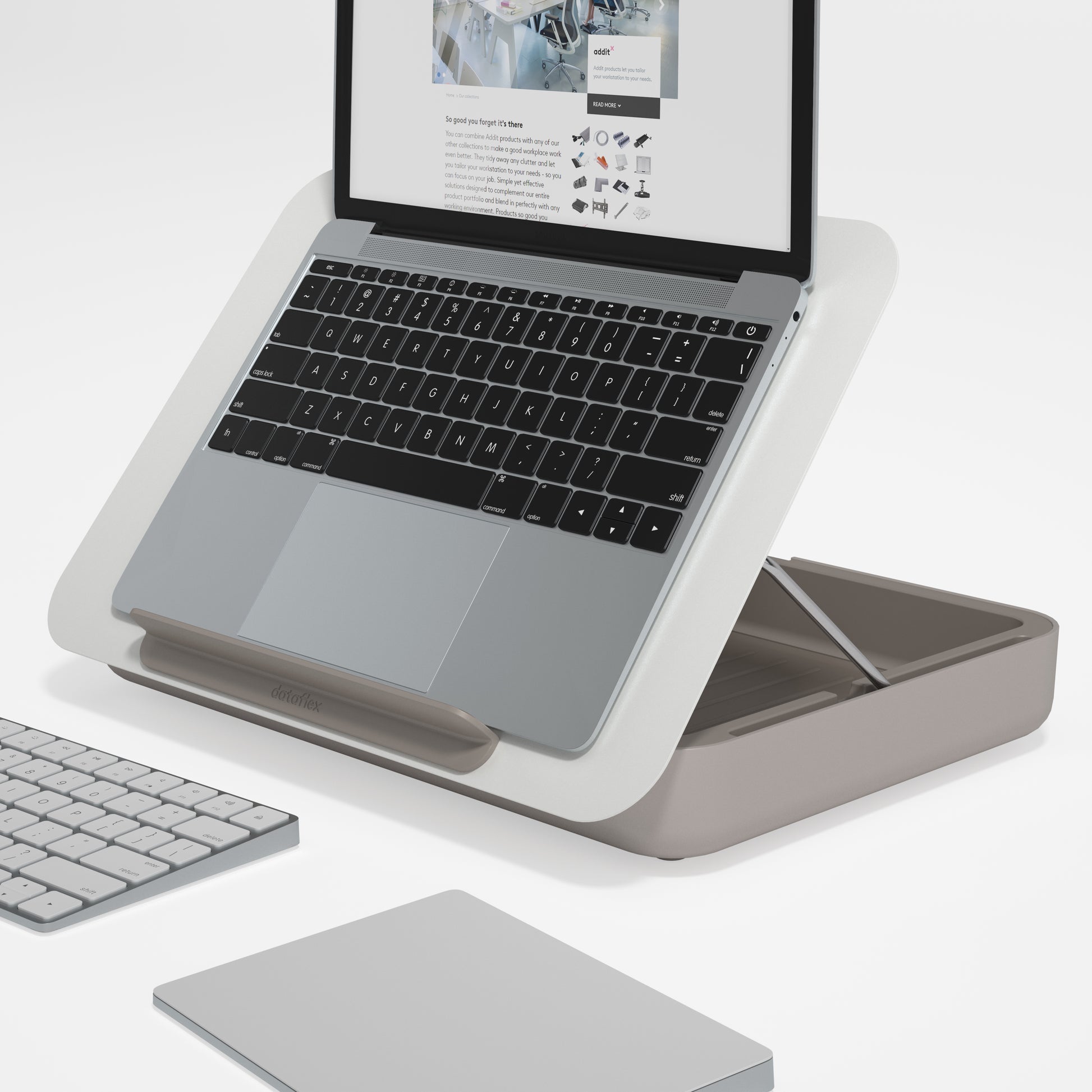 Dataflex Laptop-Ständer – bis 15" – höhenverstellbar, 6 kg Tragkraft – Weiss