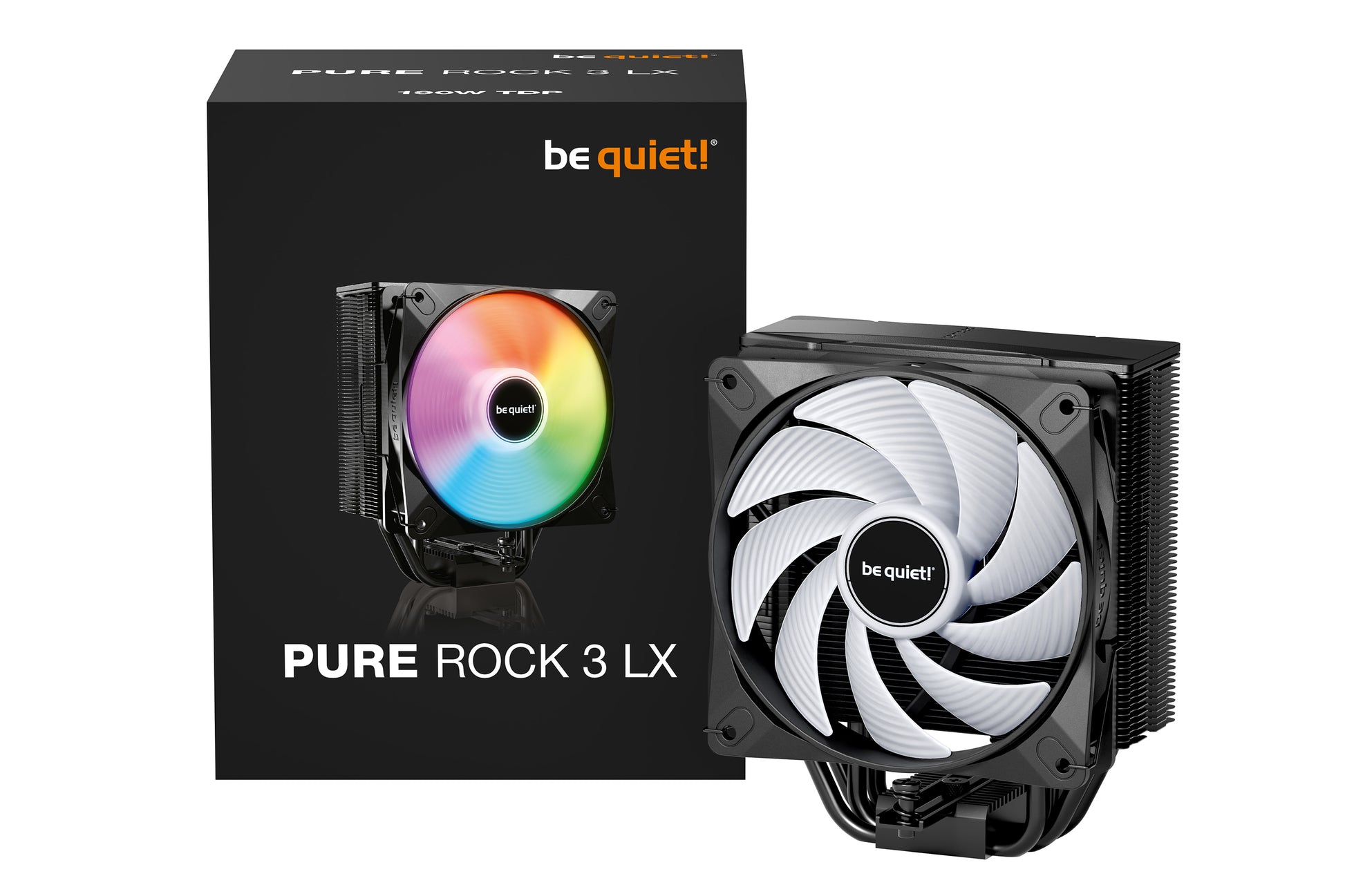 be quiet! be quiet PURE ROCK 3 LX – CPU-Kühler – 12 cm, 4 Wärmerohre, 105,1 m³/h, für LGA1700, AM4, AM5 und andere