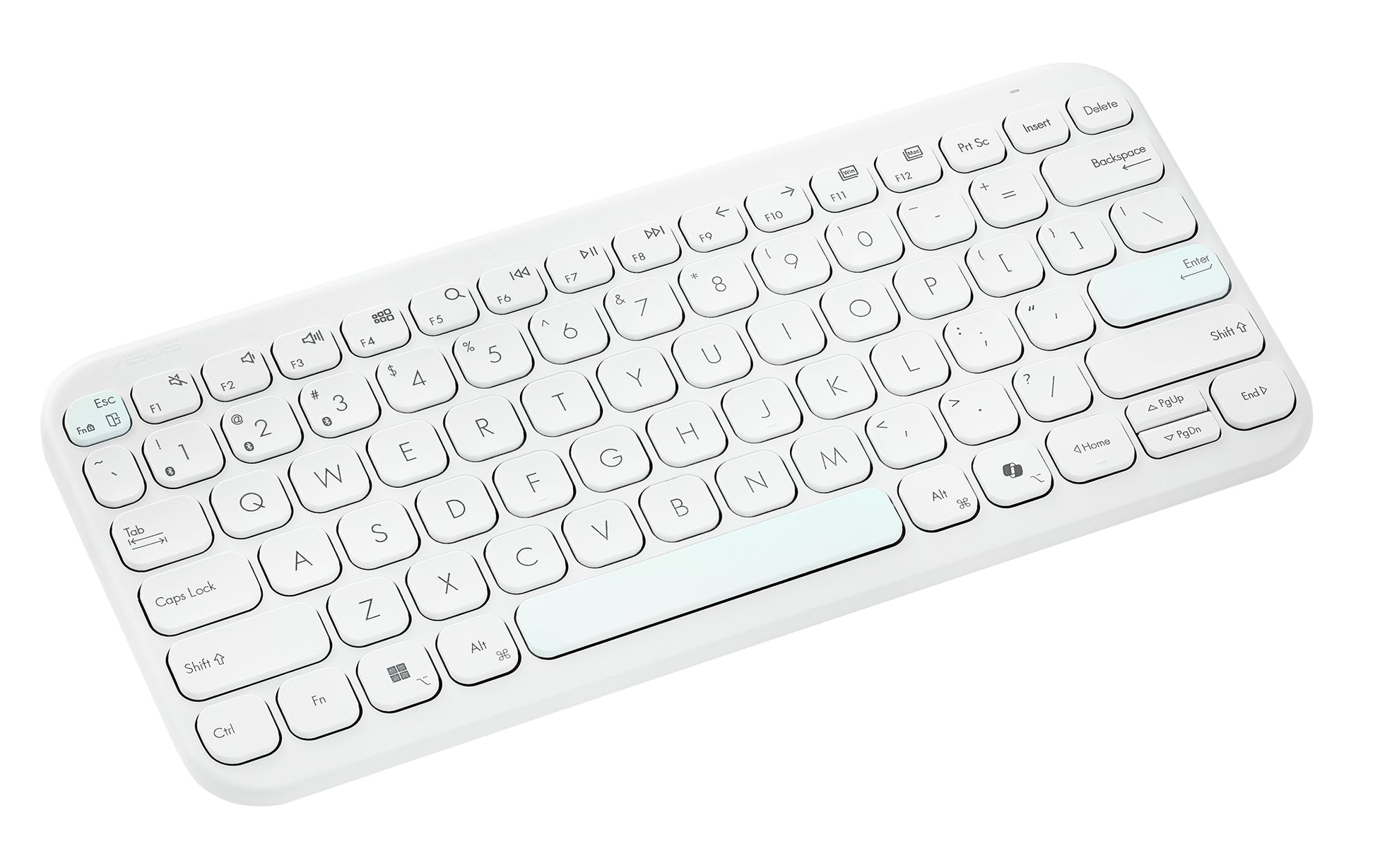ASUS Marshmallow KW100 – Kompakte Tastatur 75% – Schere – Bluetooth – QWERTZ (DE) – Weiss