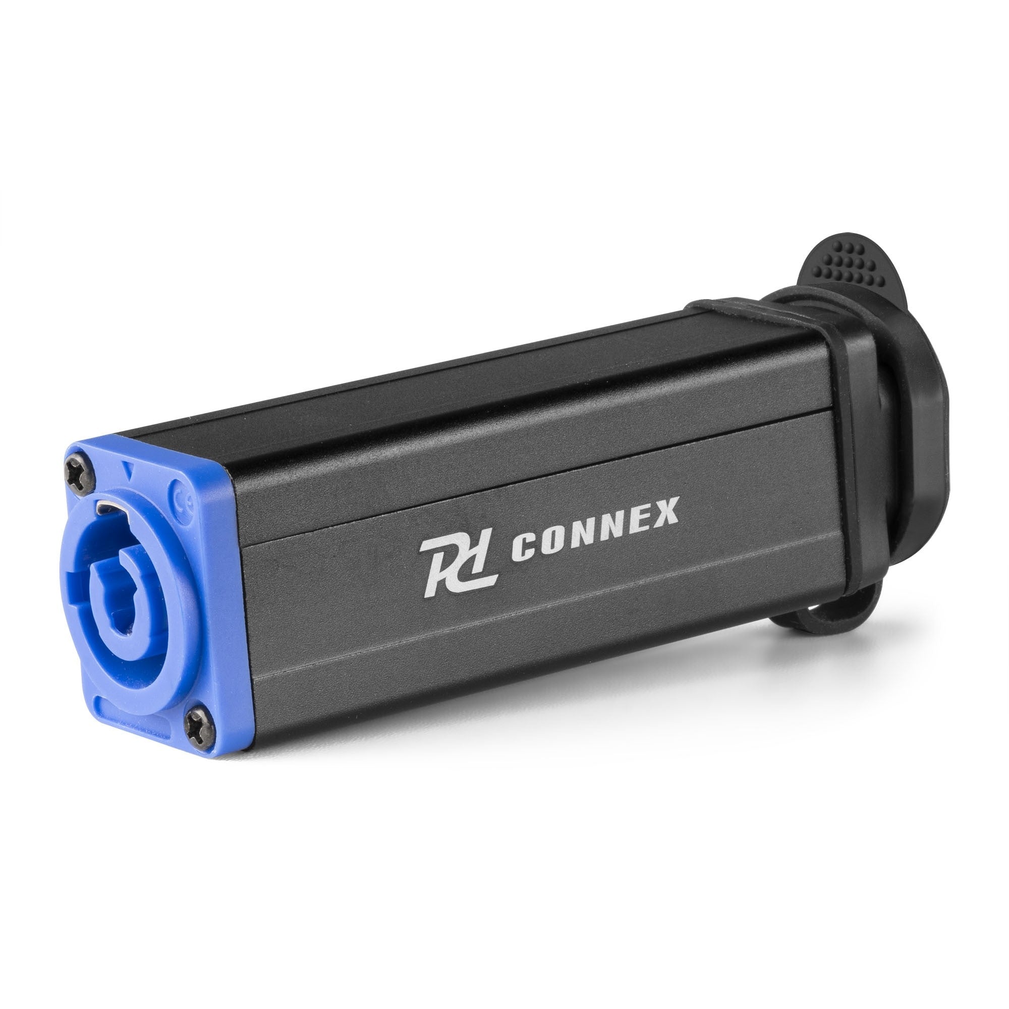 PD-Connex PSB20 Powercon Splitter IN zu TR Out – 20 A, Montagekupplung, IP65, Aluminium, Schwarz