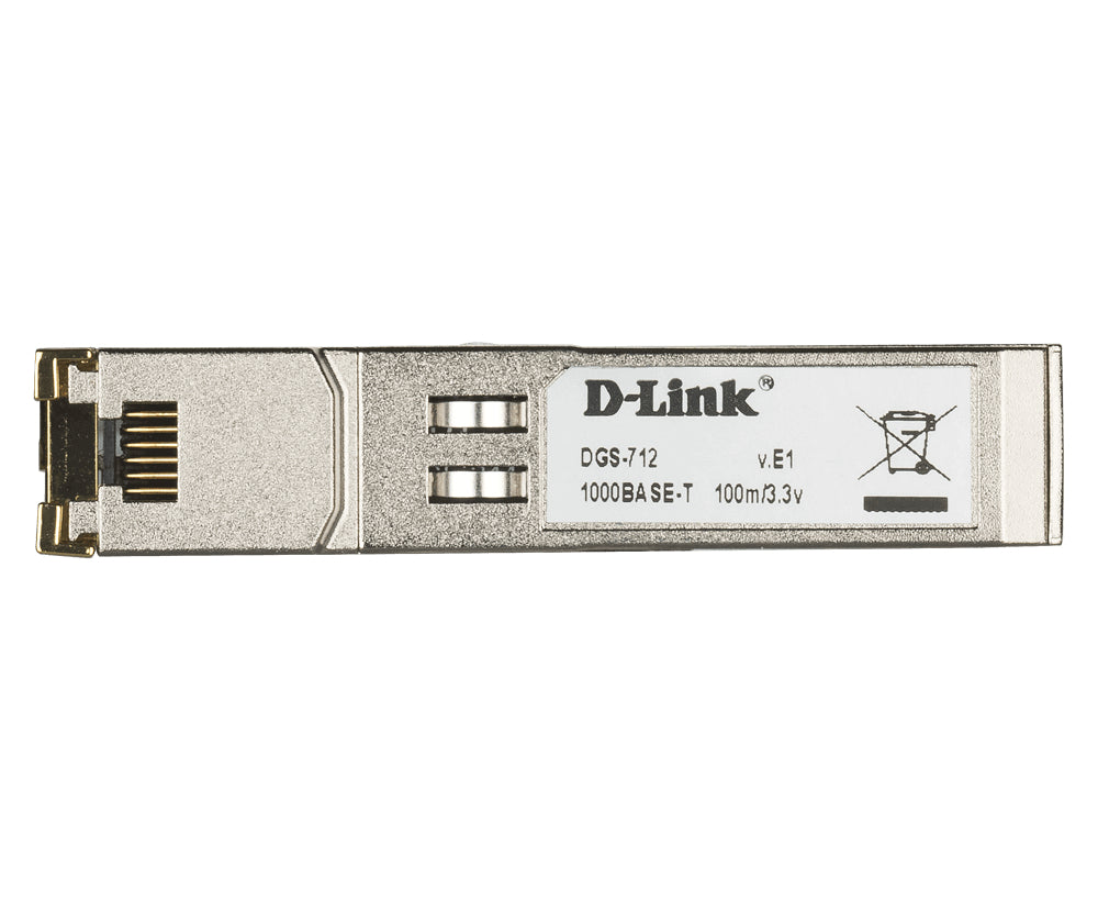 D-Link DGS-712 SFP-Transceiver (Kupfer, RJ-45) – 1 Gbit/s, bis 100 m – Silber