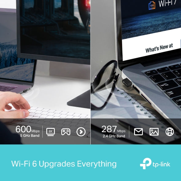 TP-Link Archer TX10UB Nano – USB-Adapter (Wi-Fi 6 (802.11ax), Dual-Band) – 600 Mbit/s, Bluetooth 5.3, USB 2.0