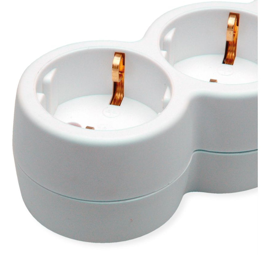 VALUE Steckdosenleiste – 6× Schuko (Typ E/F), 3 m, mit Schalter, Weiss