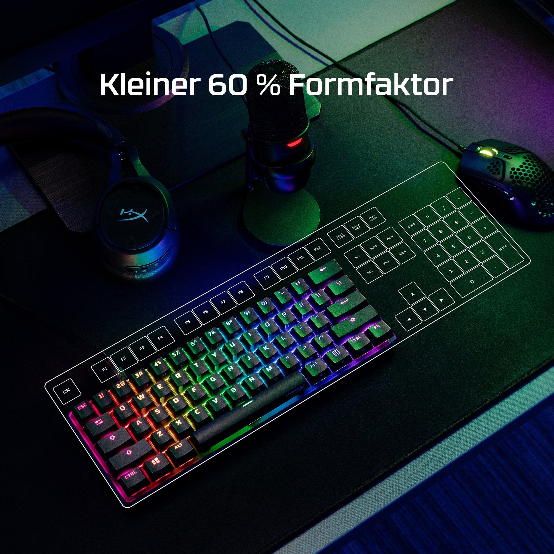 HyperX Alloy Origins 60 – Gaming-Tastatur 60% – Mechanisch (HyperX Red), RGB – USB-A/USB-C – Schwarz