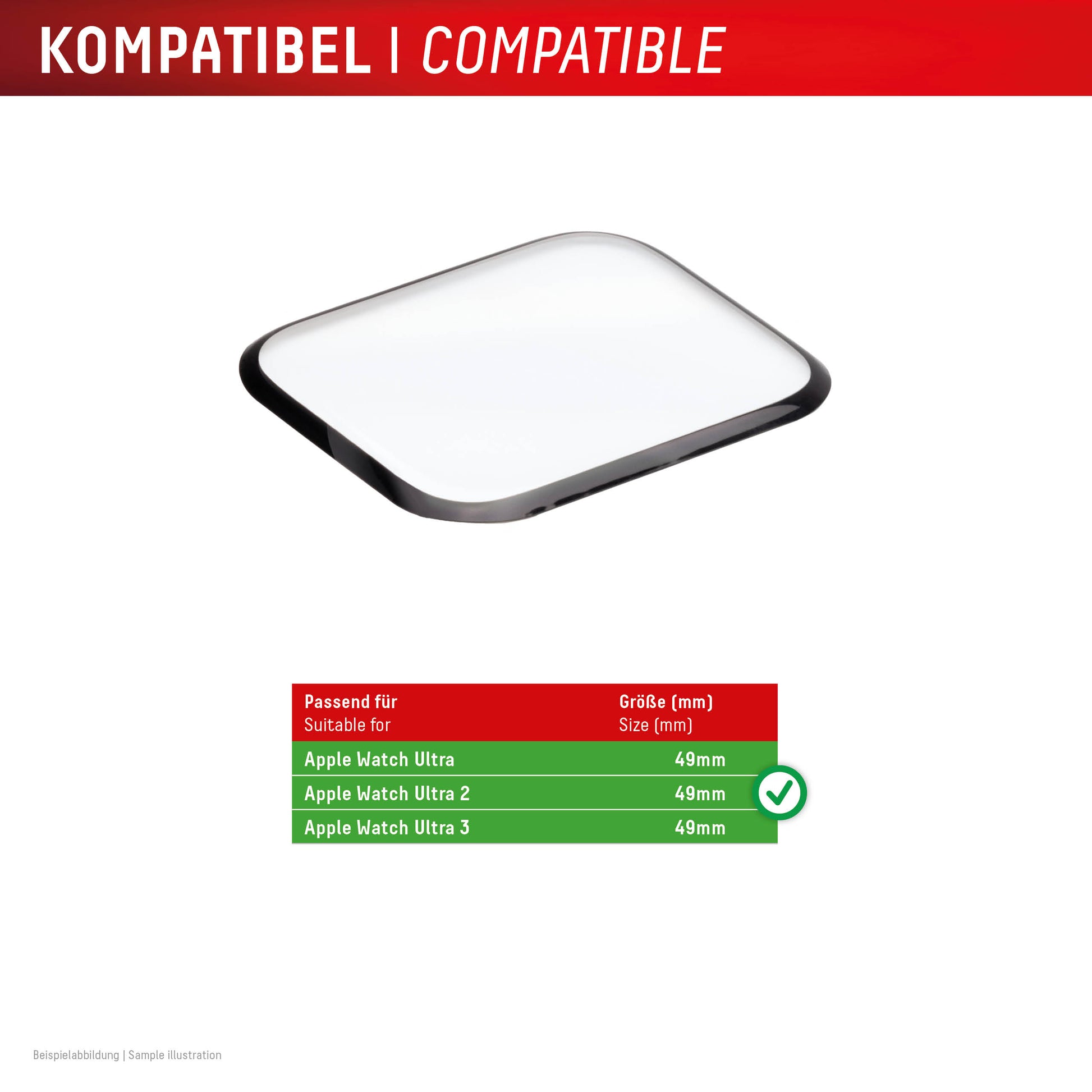 Displex Apple Watch Ultra 49 mm – Gehärtetes Glas, Transparent, für Apple Watch Ultra (49 mm)