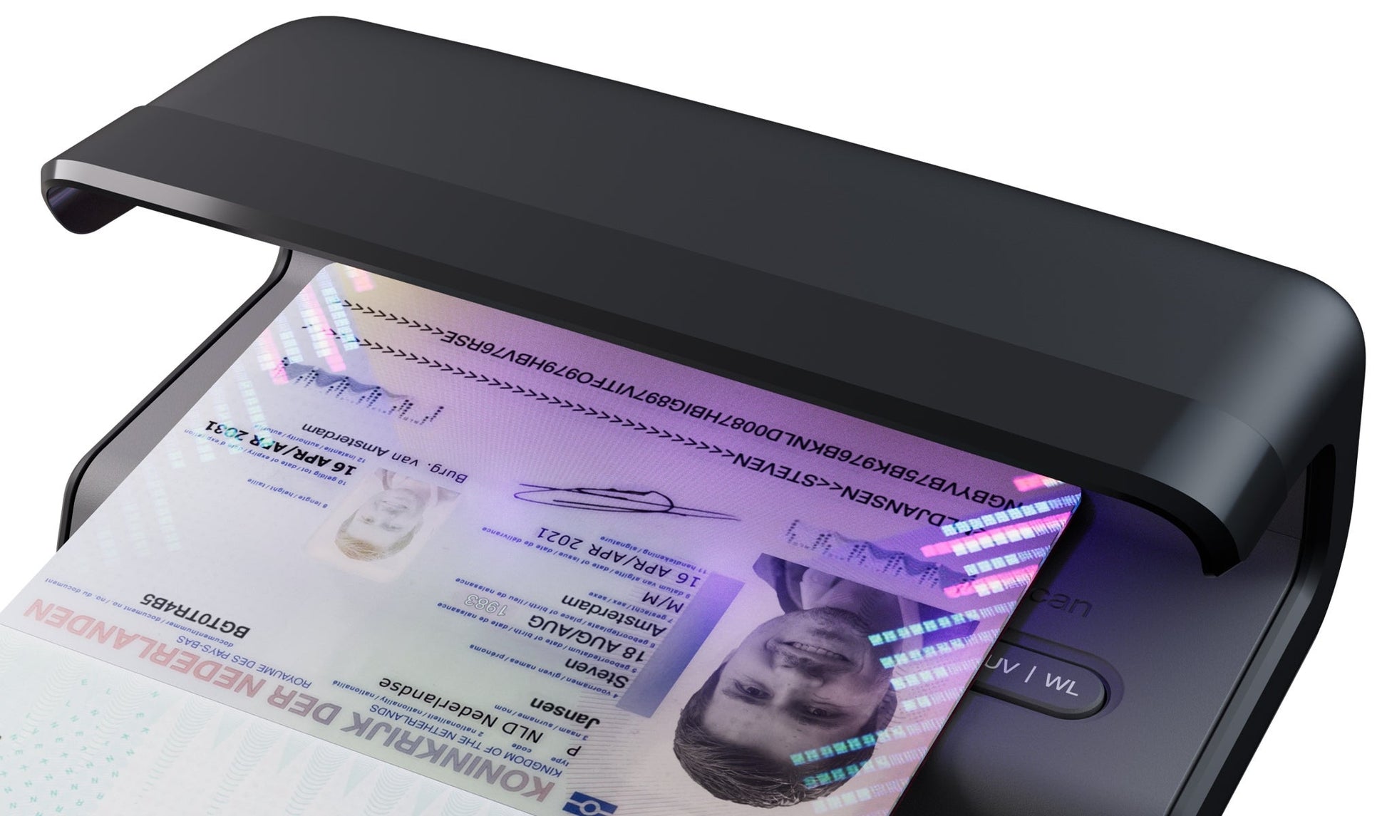 Safescan 75 – UV-Banknotentester, LED UV (3 Lampen), Schwarz