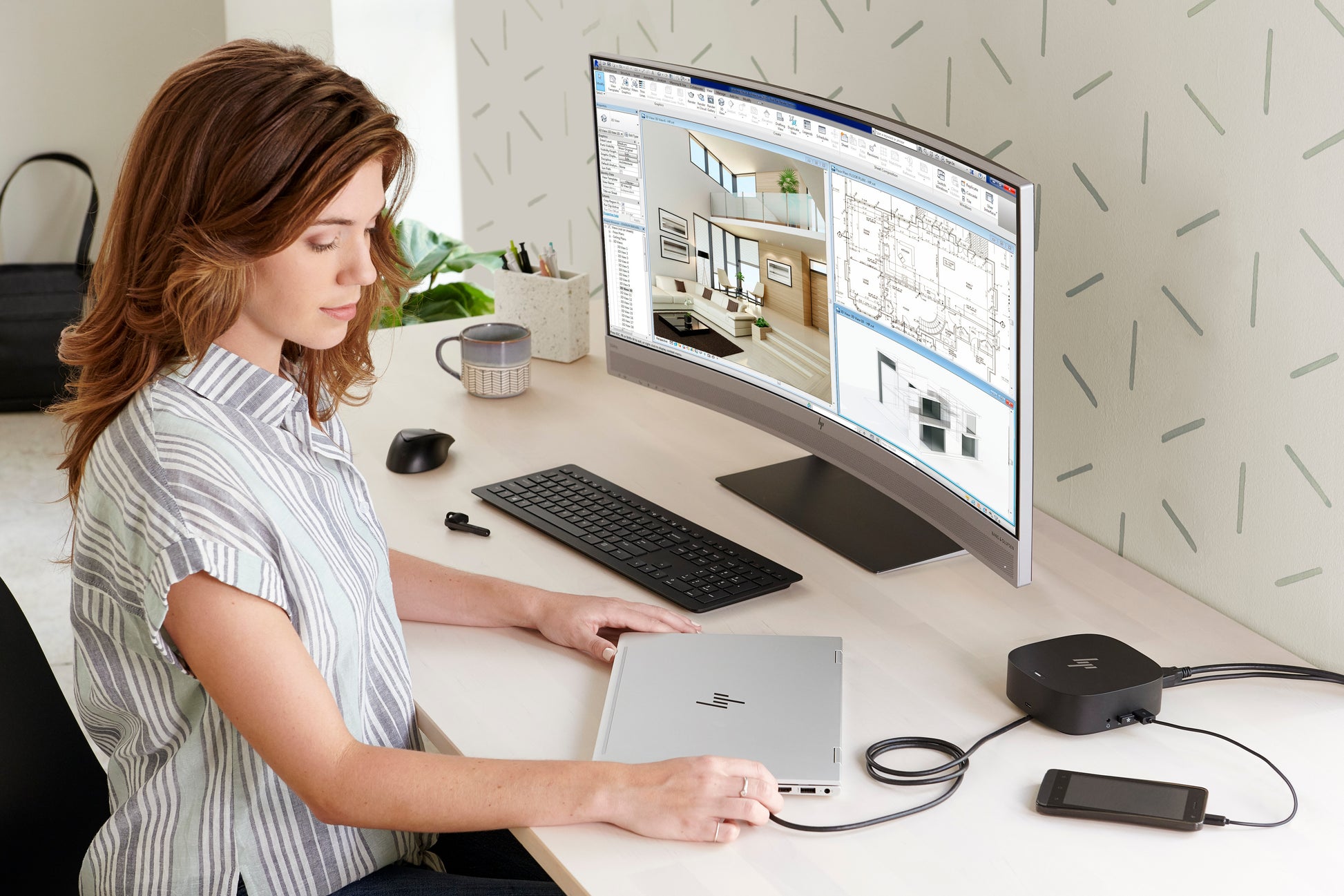 HP G5 Dockingstation – USB-C, 2× DP, 1× HDMI, 4× USB-A, 1× USB-C, 100 W PD, 3,5 mm Audio, für Windows/Mac