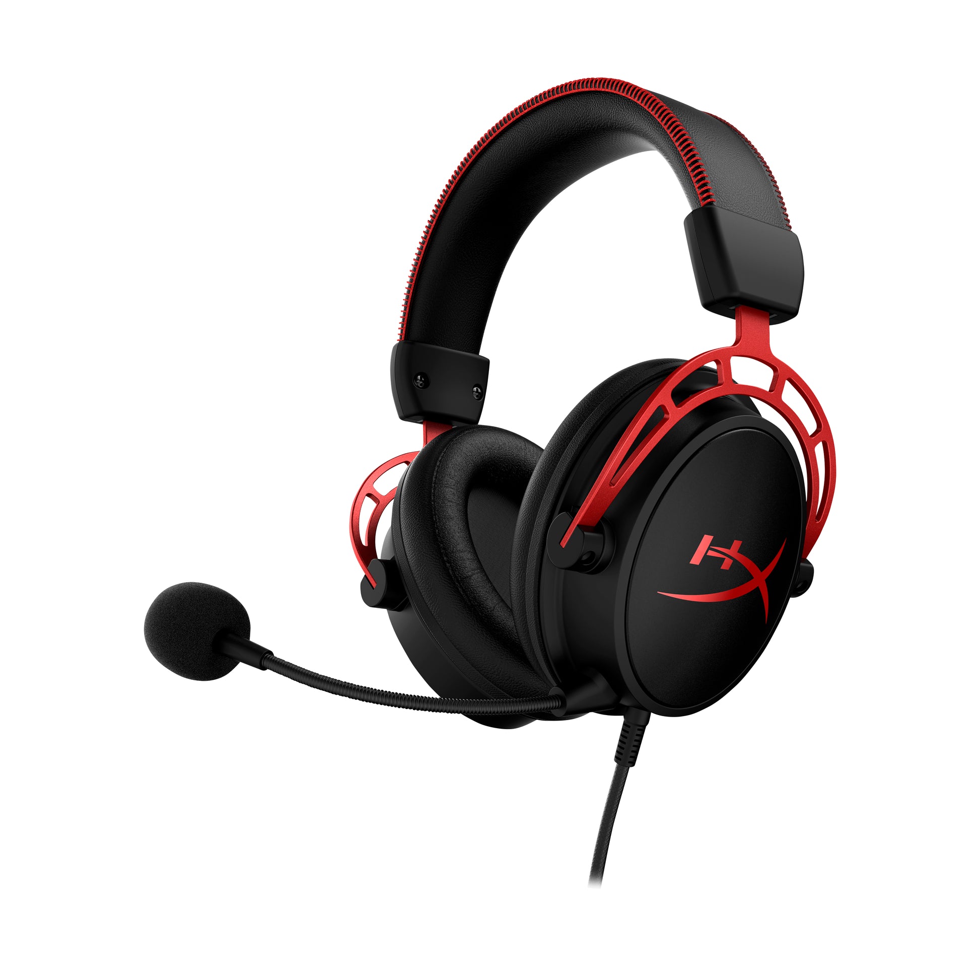 HyperX Cloud Alpha Gaming-Headset – Over-Ear, Kabelgebunden, 3,5 mm Klinke, für PC, PS5, PS4 und mehr, Schwarz/Rot