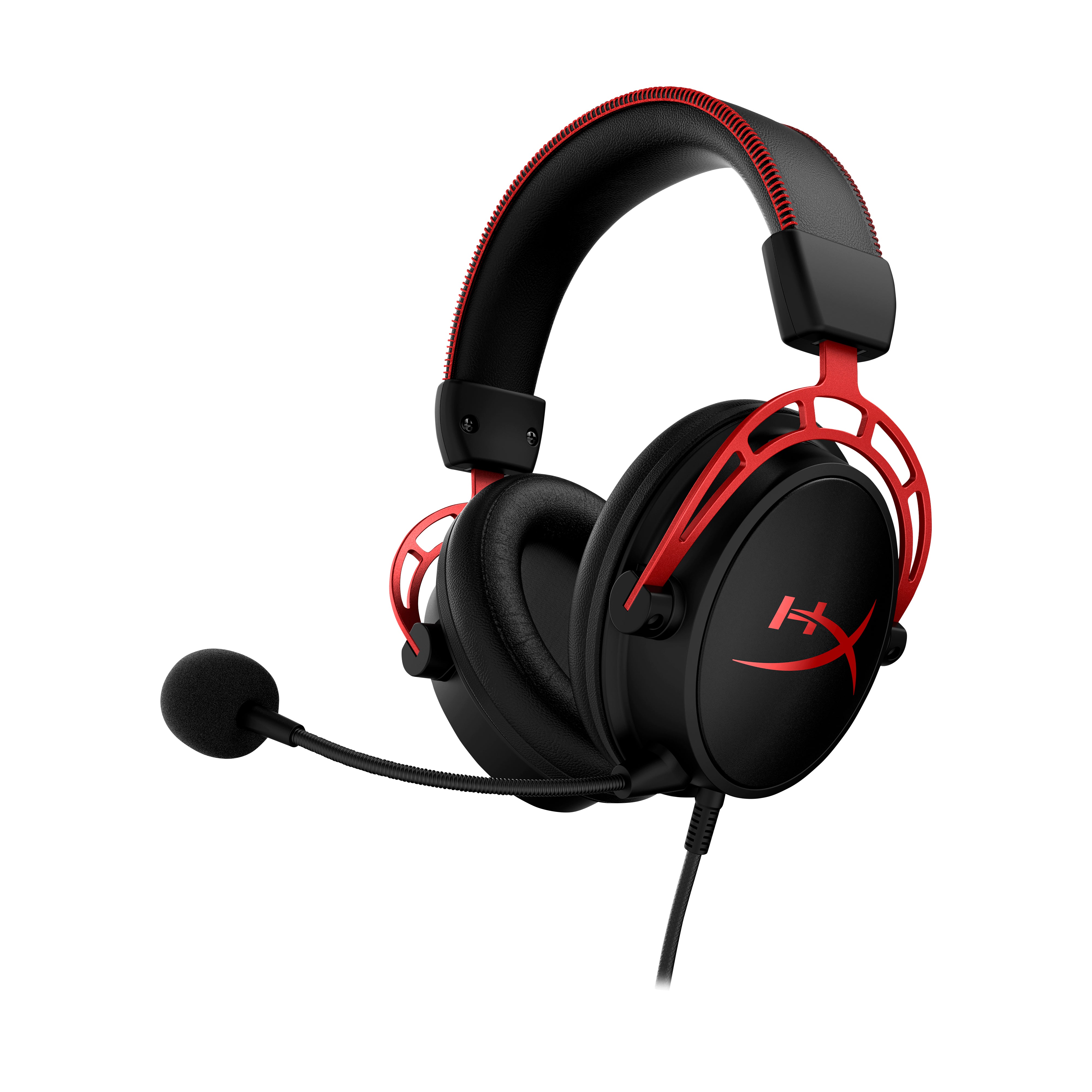 HyperX Cloud Alpha Gaming-Headset – Over-Ear, Kabelgebunden, 3,5 mm Klinke, für PC, PS5, PS4 und mehr, Schwarz/Rot