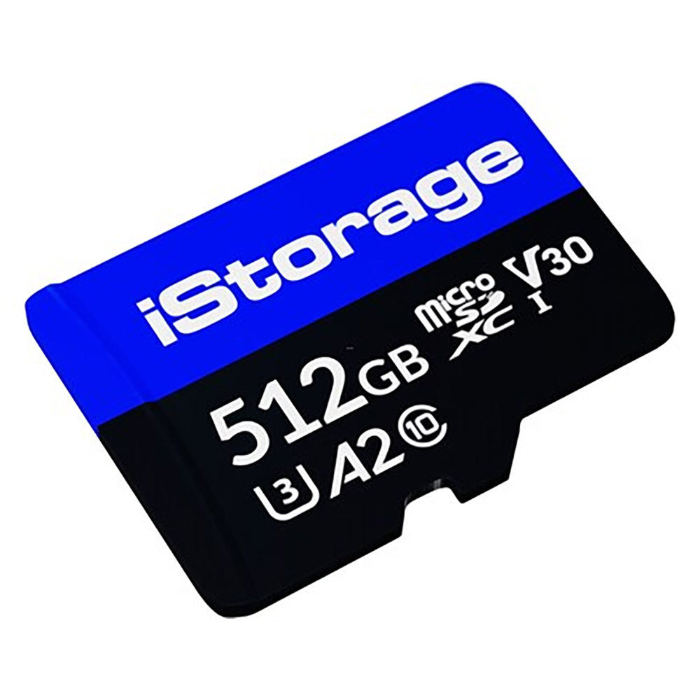 iStorage microSDXC 512 GB – UHS-III, Klasse 10, U3, V30, A2, 100/95 MB/s, 1er Pack