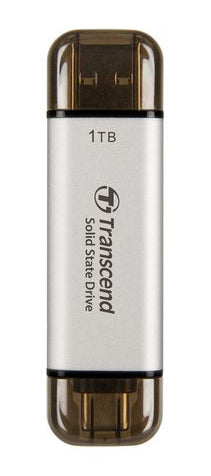 Transcend ESD310S Speichergerät – 1 TB, USB 3.1 Gen 2 Typ C/A, Silber