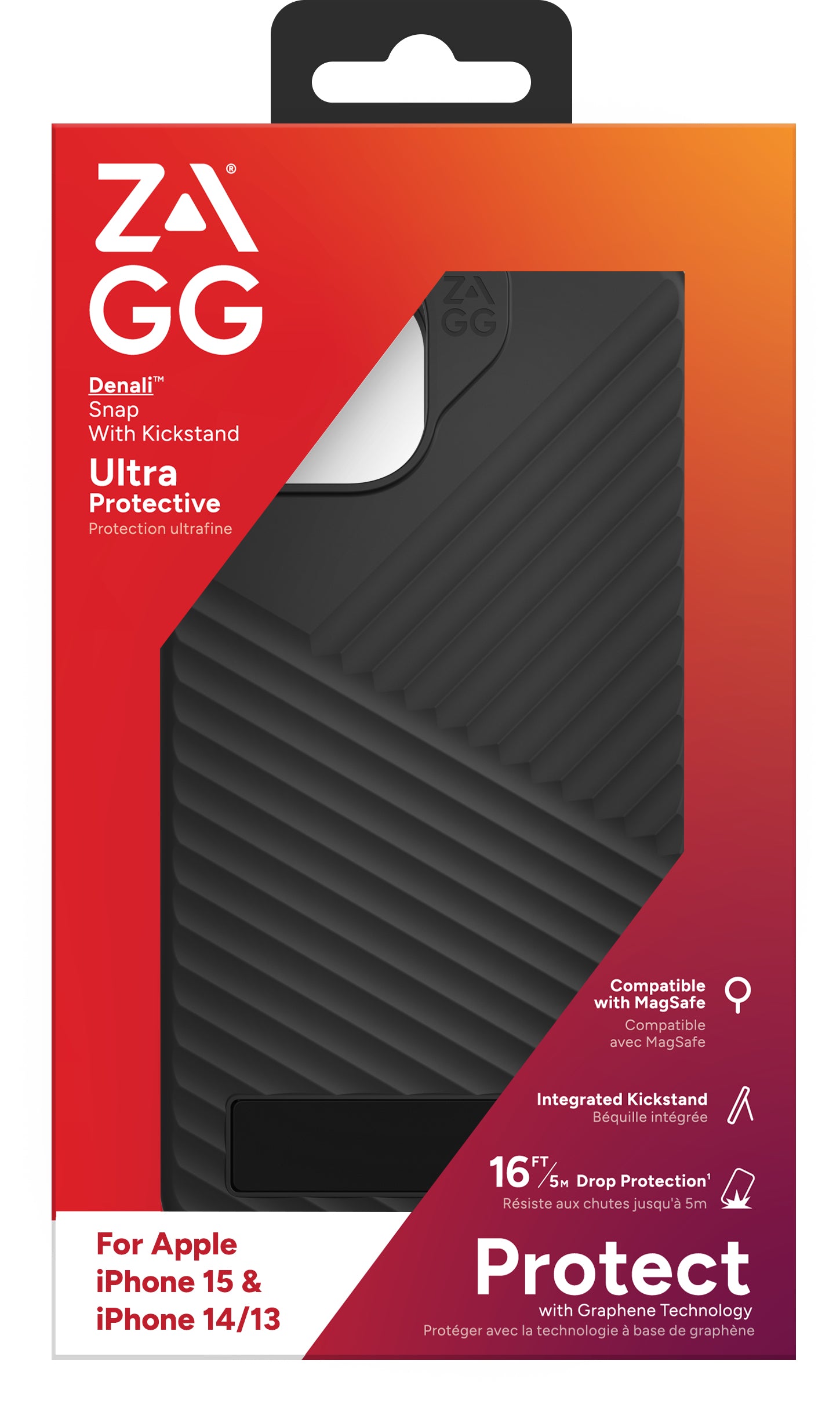 ZAGG Backcover Denali – für Apple iPhone 15/14/13 – schwarz
