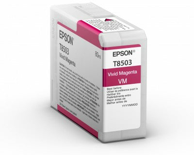 Epson Tintenpatrone T8503, Magenta, 80 ml, Original – für SureColor SC-P800