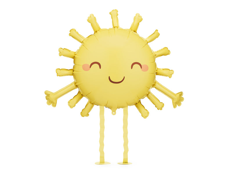 PartyDeco Folienballon Sonne – 77 × 62 cm – Folie, Gelb