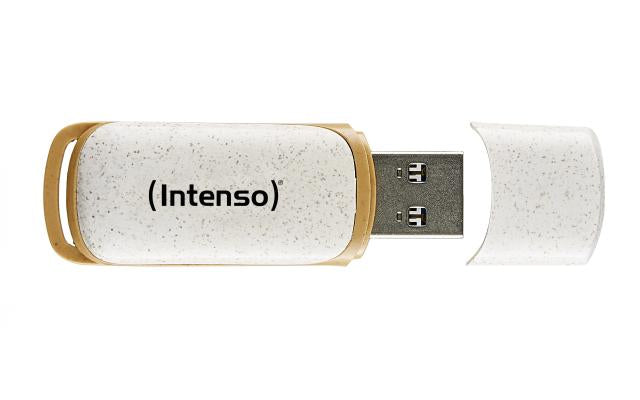 Intenso Green Line 64 GB – USB-Stick, USB 3.2 Gen 1 (5 Gbit/s), USB-A, 70 MB/s, Beige