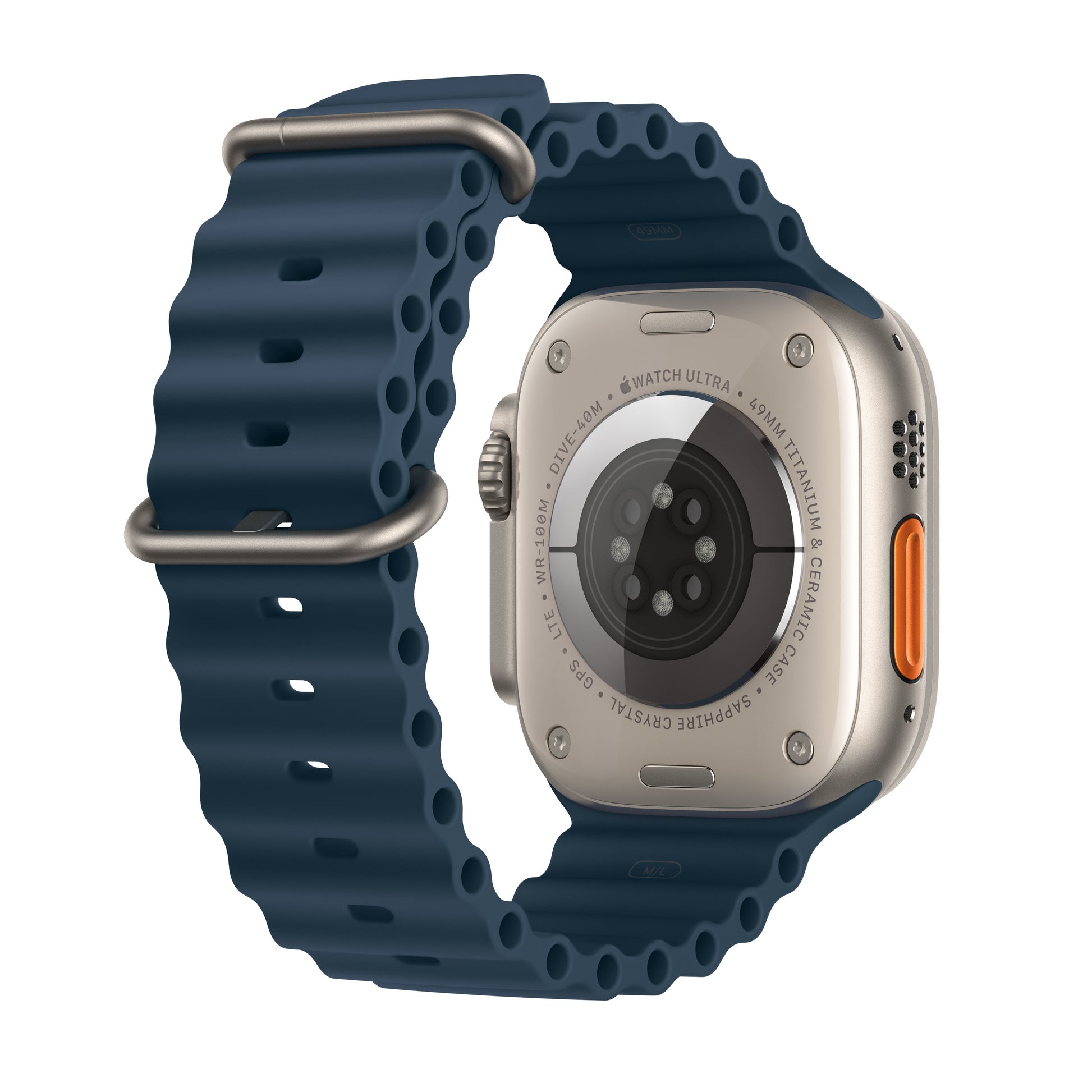Apple Watch Ultra 2 – Smartwatch – 49 mm, LTE, OLED, Saphirglas, 100 m, Titan, Blue Ocean-Armband