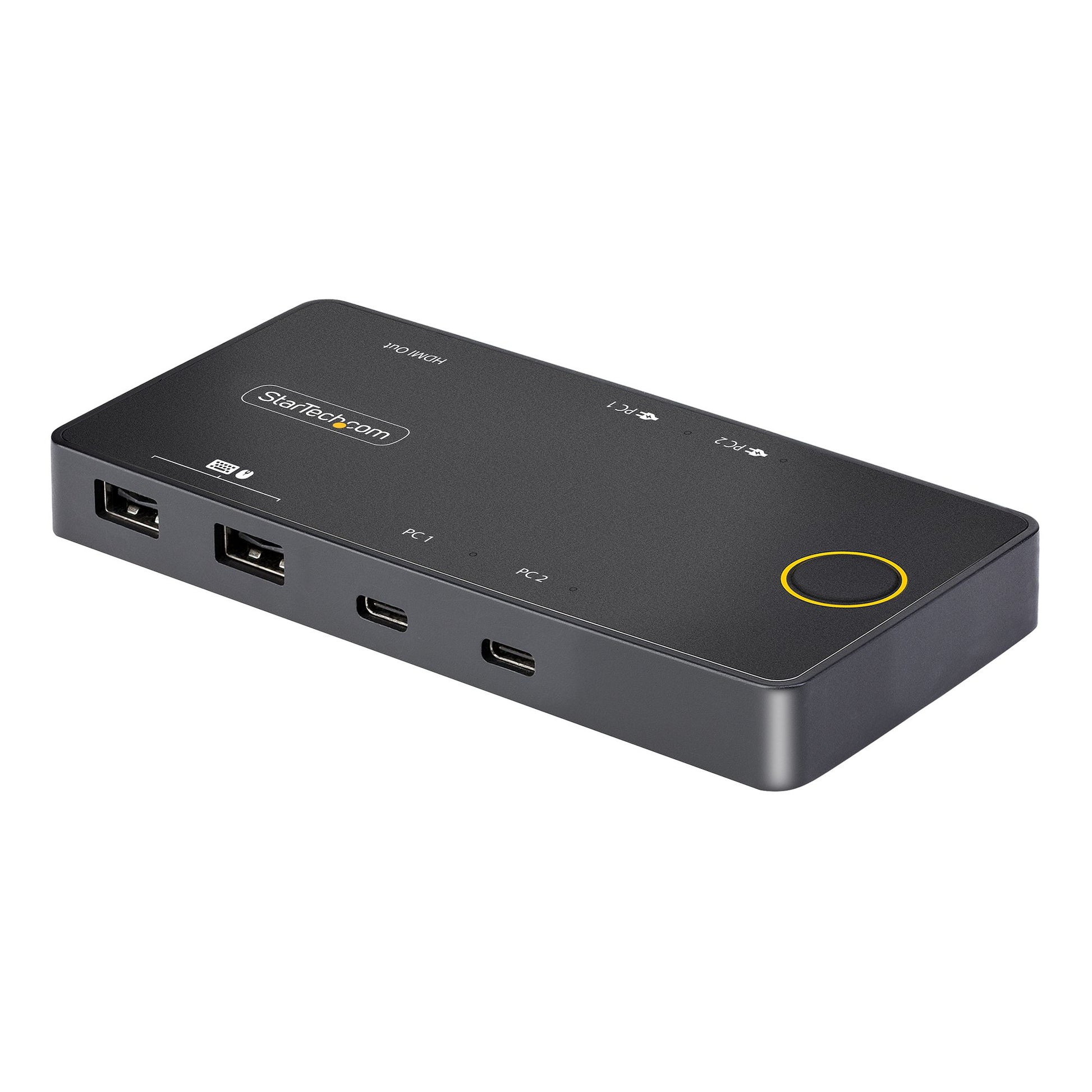 StarTech.com C2-H46-UC2-PD-KVM – 2-Port HDMI KVM-Switch – 4K/75 Hz, USB 2.0-Hub, PD 100 W, Audio 7.1