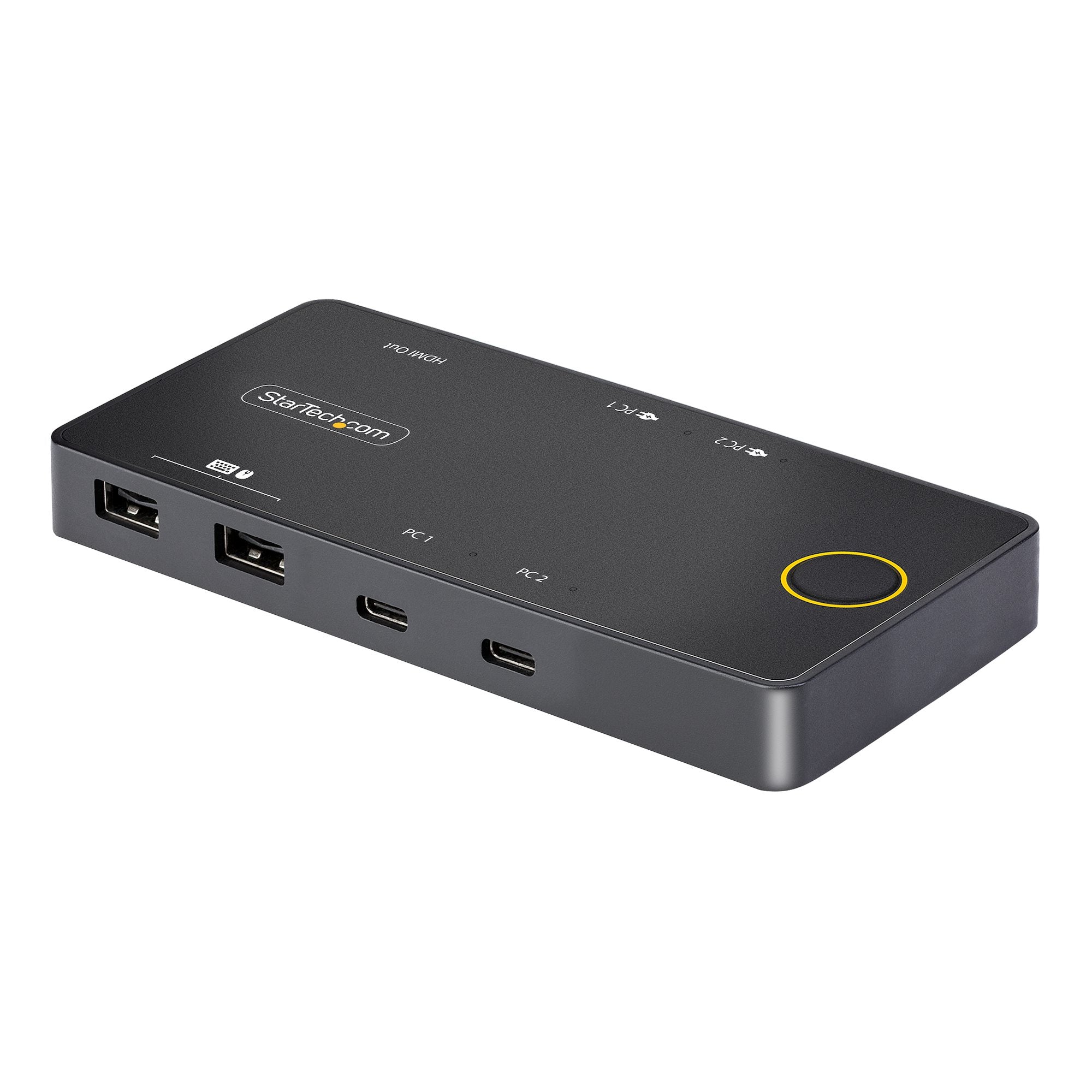 StarTech.com C2-H46-UC2-PD-KVM – 2-Port HDMI KVM-Switch – 4K/75 Hz, USB 2.0-Hub, PD 100 W, Audio 7.1