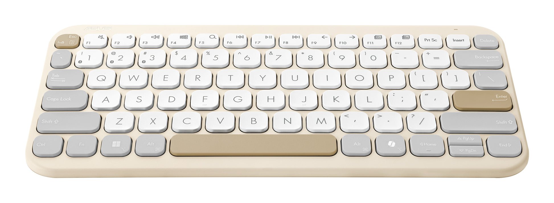 ASUS KW100 – Tastatur 75% – Bluetooth 5.0 – Ohne Ziffernblock – Beige