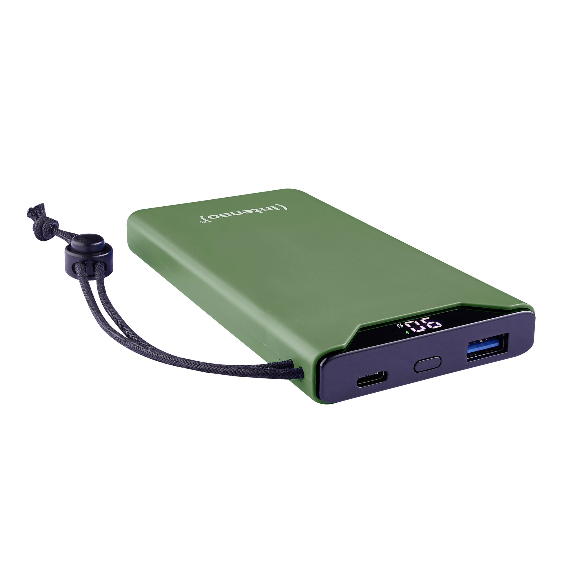 Intenso F10000 Powerbank 10'000 mAh – 20 W PD, 1× USB-C, 1× USB-A, grün