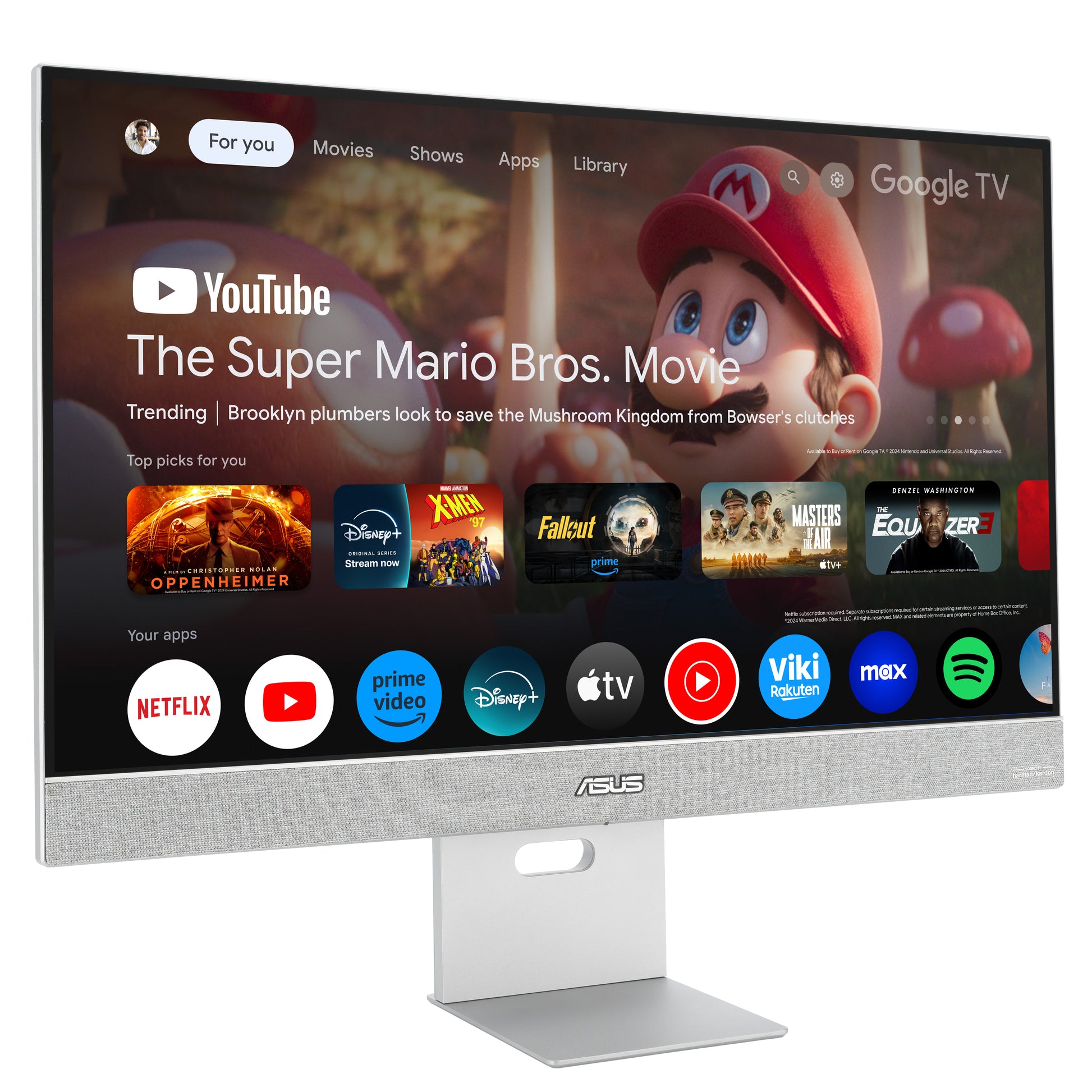 ASUS ZenScreen MS27UC – Monitor, 27", IPS, 60 Hz, 350 cd/m², Android 11, USB-C, VESA 100 × 100, Grau