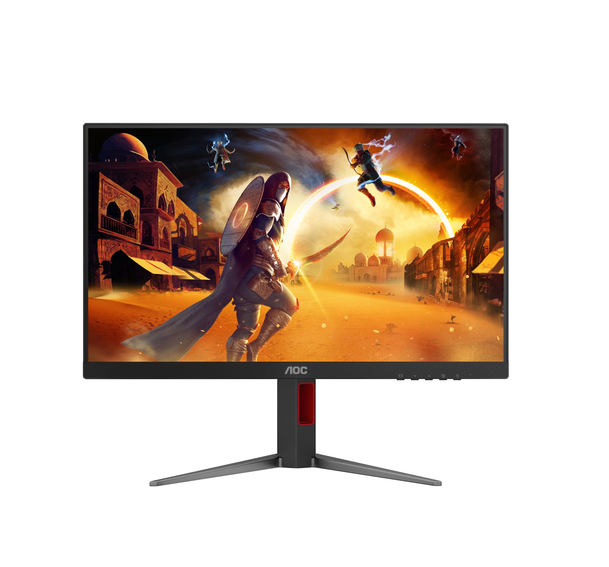 AOC 24G4HA – Monitor, 23,8", IPS, 200 Hz, Adaptive Sync, Lautsprecher, Höhenverstellbar, Rot