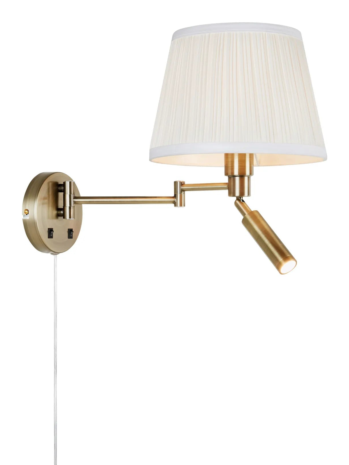 Markslöjd Wandleuchte – Ø 25 × 32 cm, 170 lm, 60 W, 3000 K, weiss/ messing, Ein/Aus-Schalter