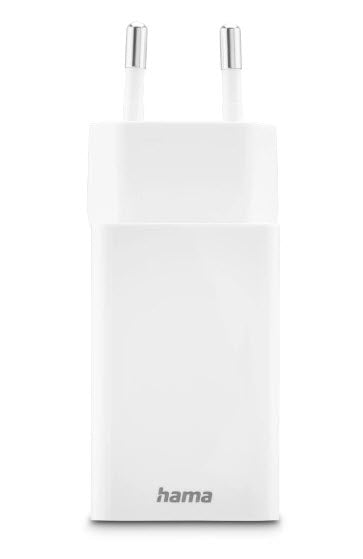 Hama 00201993 USB-Ladegerät 45 W – USB-C×1, USB-A×1 – PD, QC 3.0 – GaN, EU-Stecker (Typ C), Weiss