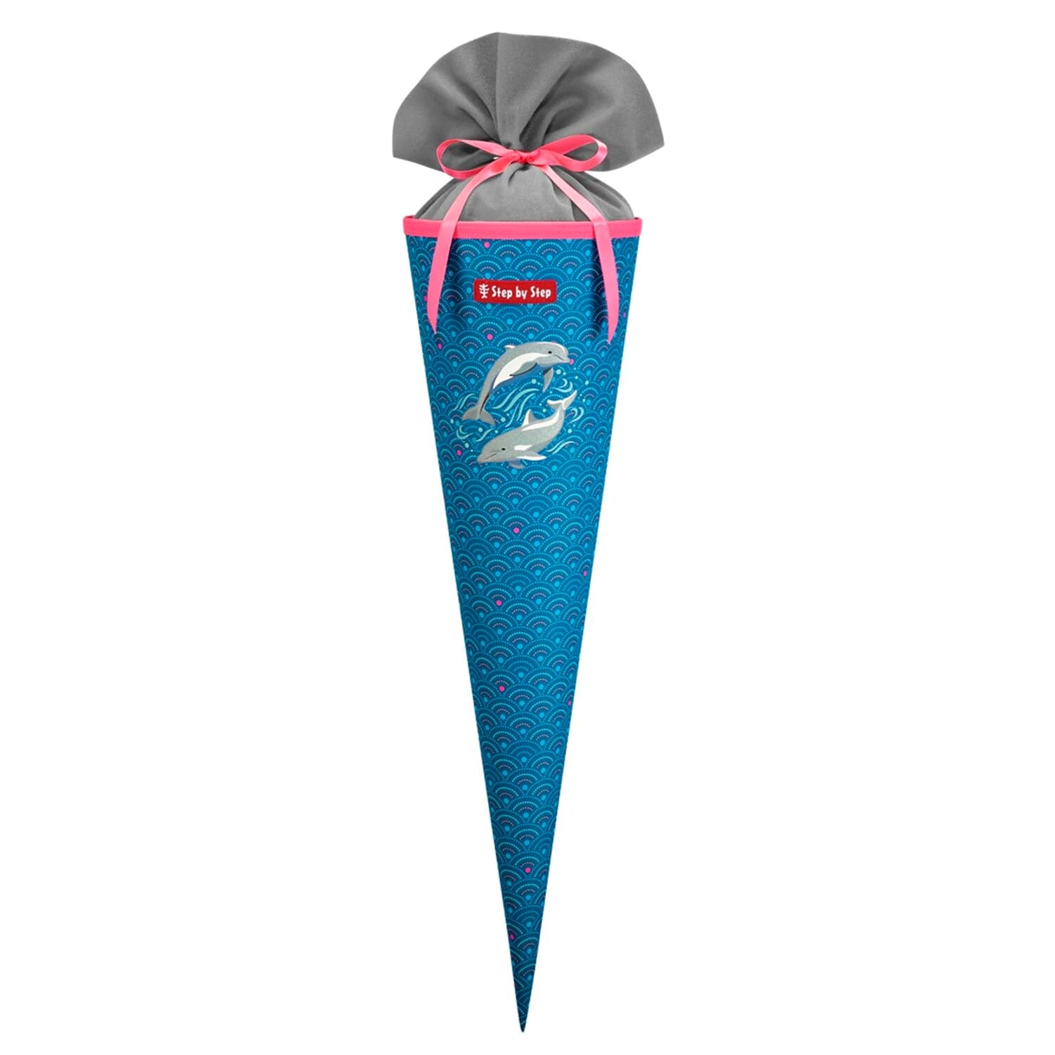 Step by Step Schultüte 70 cm × Ø 18 cm, 5 l – Motiv Delfin Pippa – Serie SPACE – rPET