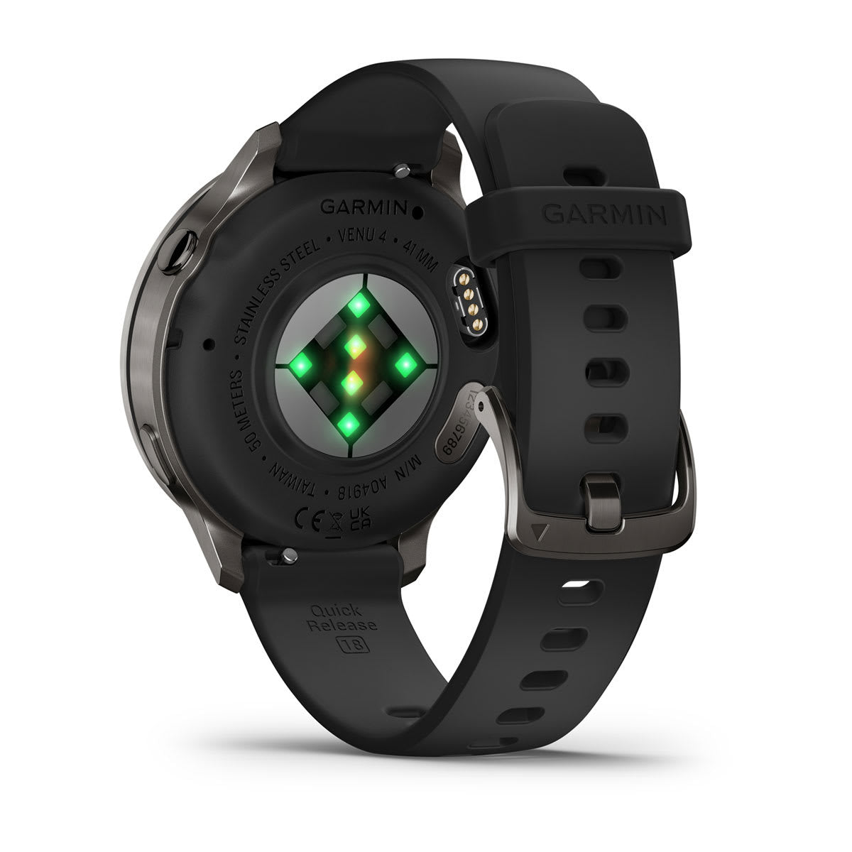 Garmin Venu 4 – Smartwatch – 41 mm, GPS, Bluetooth, AMOLED, Gorilla Glass, 5 ATM, Schwarz, Sportarmband