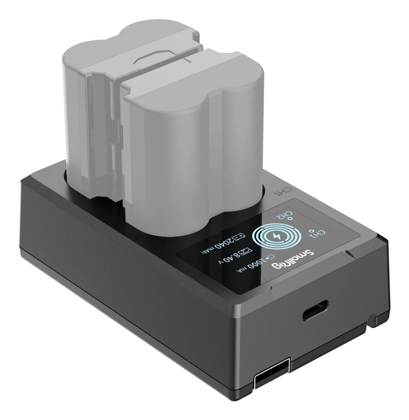 SmallRig NP-W235 Akkulader – für Fujifilm – 2-fach, USB-A, USB-C