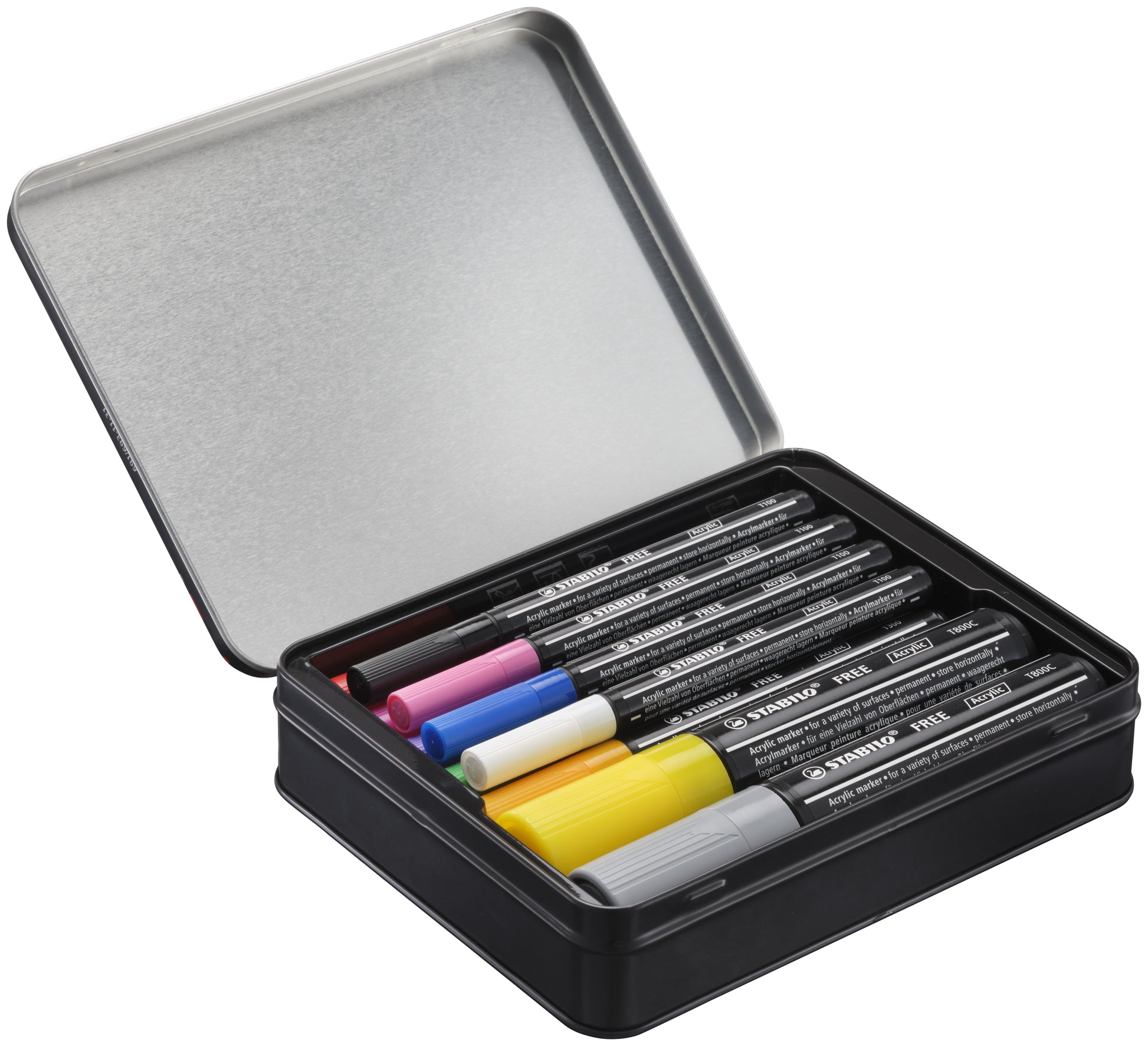 STABILO FREE Acrylmarker – 3 mm – mehrfarbig, 11er-Set, für Stein