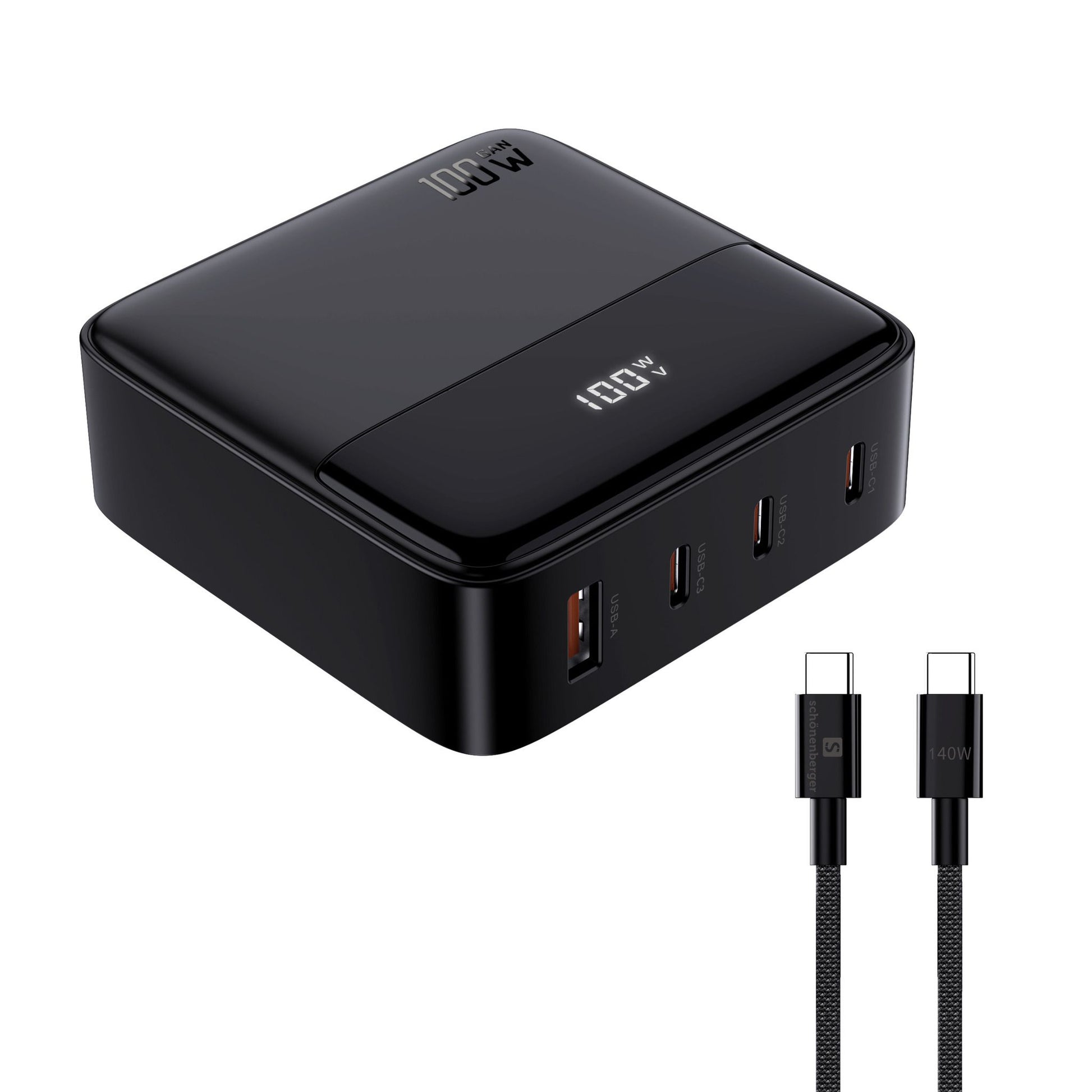 M. Schönenberger Schönenberger Desktop Ladegerät – 100 W, 2× USB-C, PD, GaN