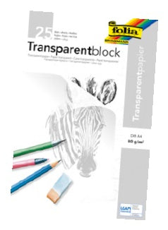 Folia Transparentpapier – A4, 80 g/m², weiss transparent, 25 Blätter, für universellen Gebrauch