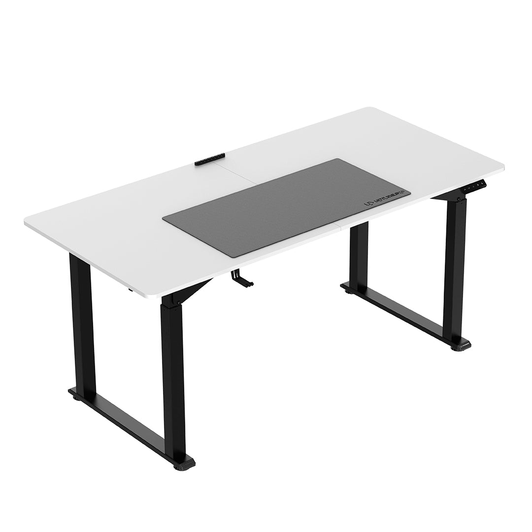 Ultradesk Uplift Gaming-Tisch – 160 × 75 cm, höhenverstellbar, weiss/schwarz, Stahl