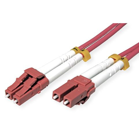 ROLINE LWL-Patchkabel – LC-LC, Duplex OM4 (50/125 µm), 20 m, stahlarmiert, LSOH, violett